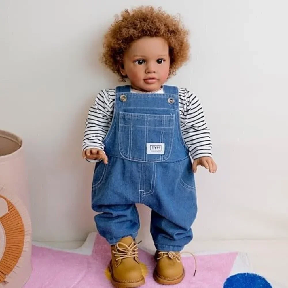 🆕26Inch African American Reborn Baby Dolls Soft Cloth Body Black Boy Pippa
